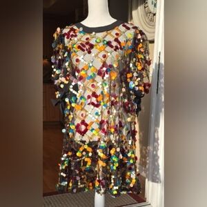 QUEEN OF SPARKLES Multicolored Sequin Dress/Swimsuit Cover-Up